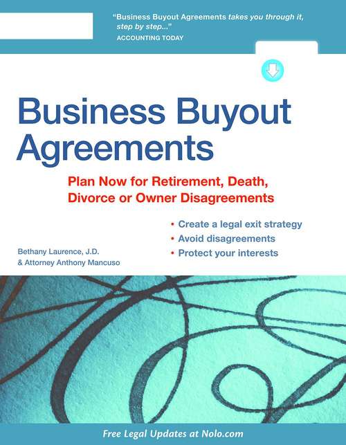 Book cover of Business Buyout Agreements: Plan Now for All Types of Business Transitions