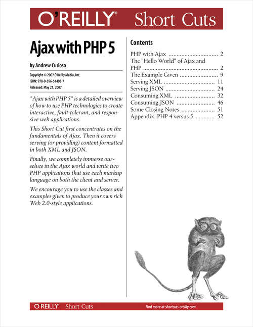 Book cover of Ajax with PHP 5