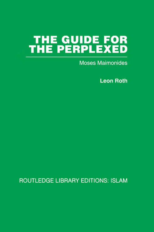 Book cover of The Guide for the Perplexed: Moses Maimonides