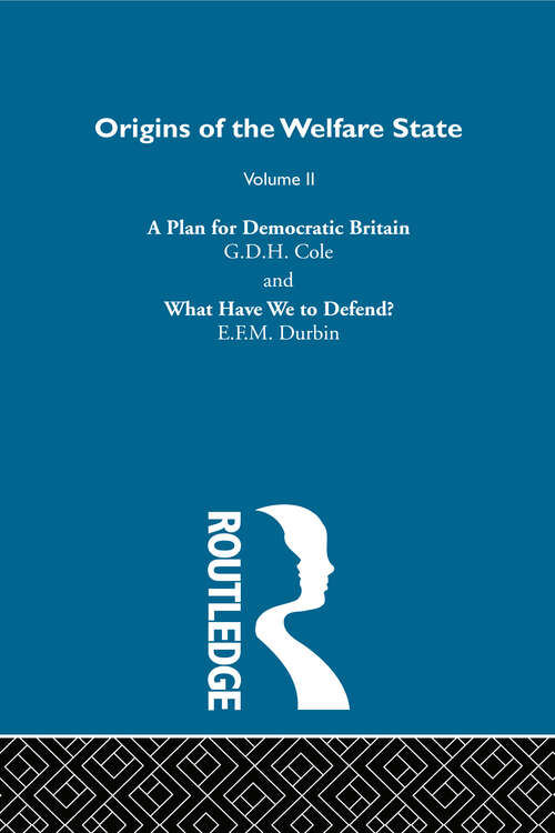 Book cover of Origins of the Welfare State V2