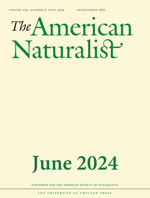 Book cover of The American Naturalist, volume 203 number 6 (June 2024)