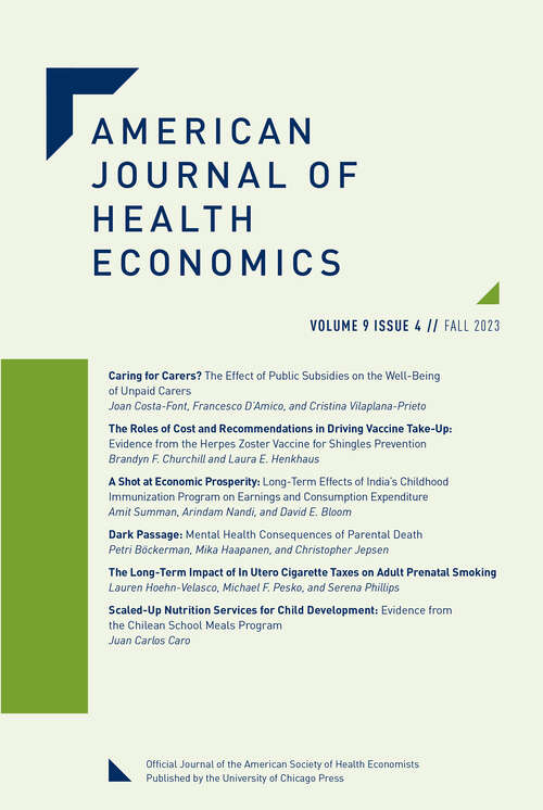 Book cover of American Journal of Health Economics, volume 9 number 4 (Fall 2023)