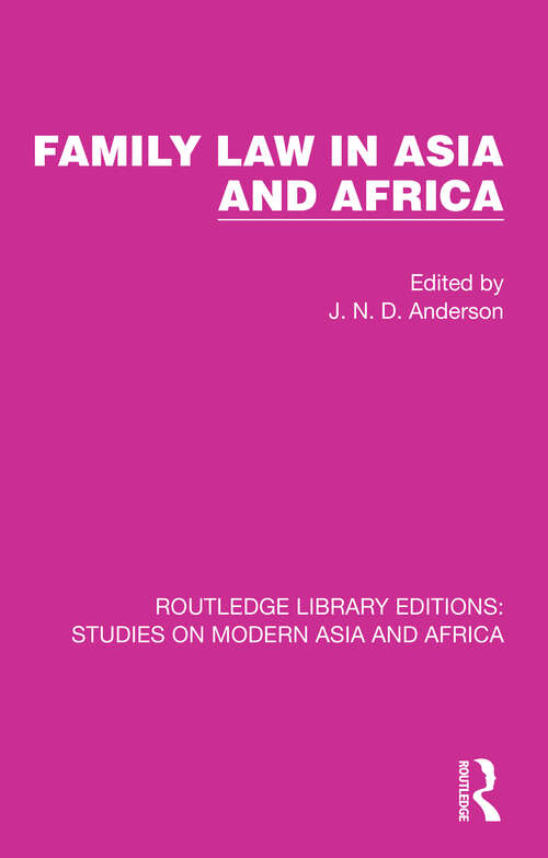 Book cover of Family Law in Asia and Africa (Studies on Modern Asia and Africa)