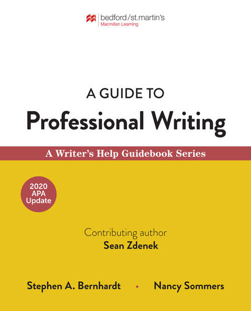 Book cover of A Guide to Professional Writing: A Writer's Help Guidebook Series