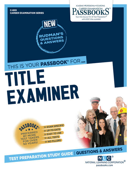 Book cover of Title Examiner: Passbooks Study Guide (Career Examination Series)