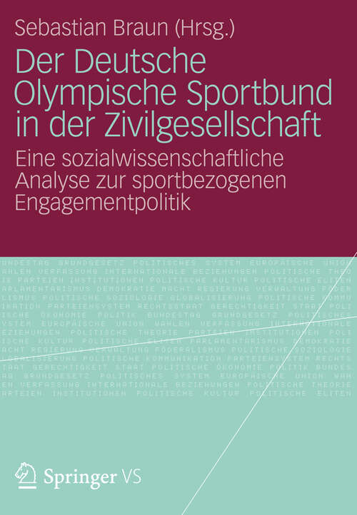 Book cover of Der Deutsche Olympische Sportbund in der Zivilgesellschaft