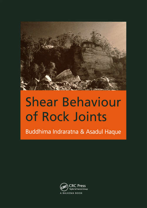 Book cover of Shear Behaviour of Rock Joints