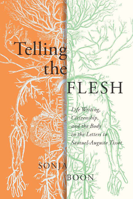 Book cover of Telling the Flesh: Life Writing, Citizenship, and the Body in the Letters to Samuel Auguste Tissot