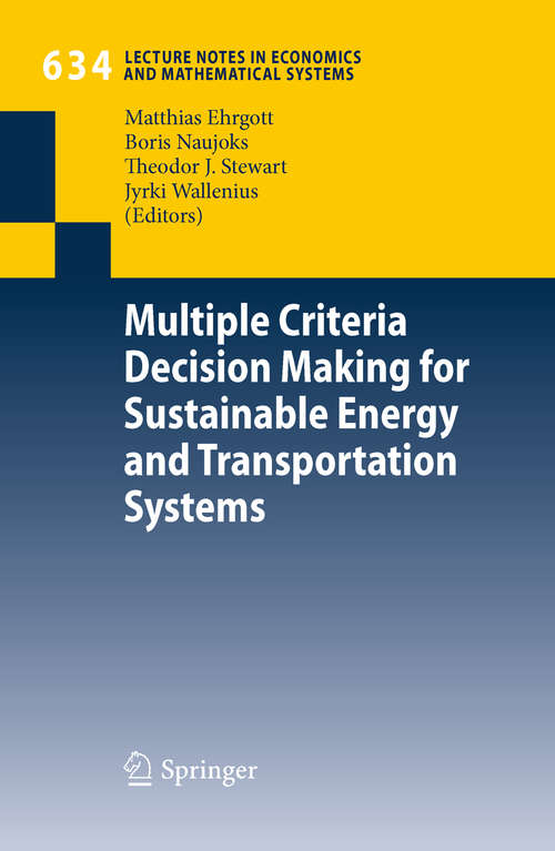 Book cover of Multiple Criteria Decision Making for Sustainable Energy and Transportation Systems
