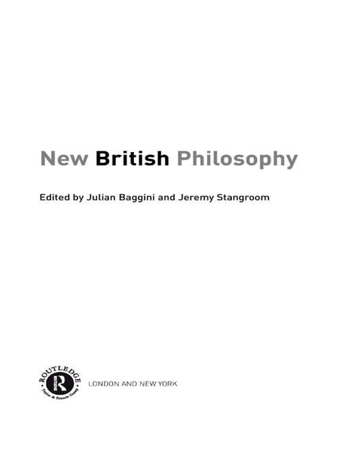 Book cover of New British Philosophy: The Interviews