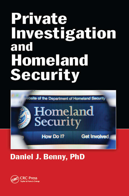 Book cover of Private Investigation and Homeland Security