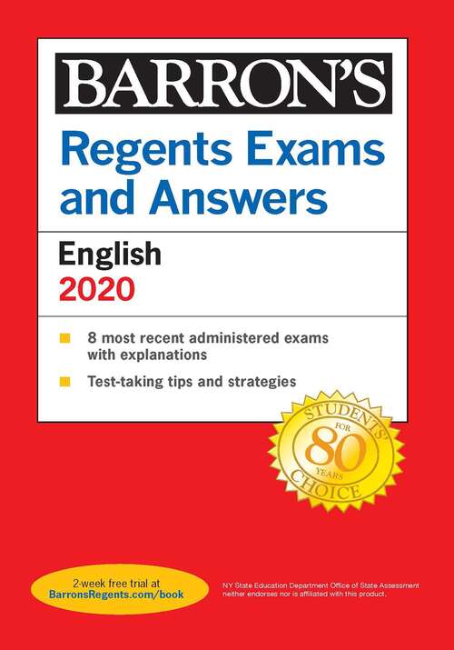 Book cover of Regents Exams and Answers: English Revised Edition (Barron's Regents NY)