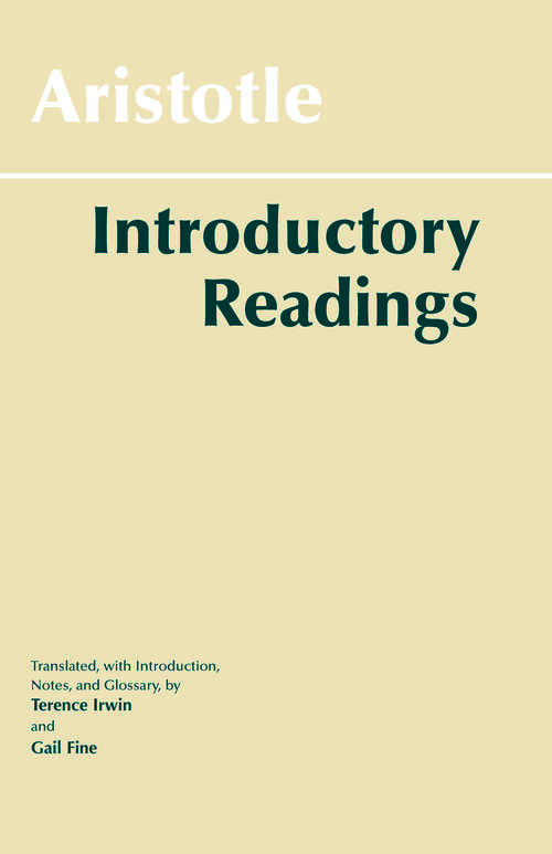 Book cover of Aristotle: Introductory Readings