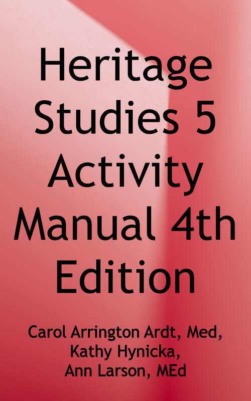 Book cover of Heritage Studies 5 Activity Manual
