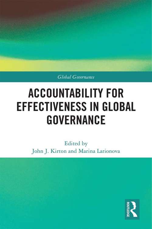 Book cover of Accountability for Effectiveness in Global Governance (Global Governance)