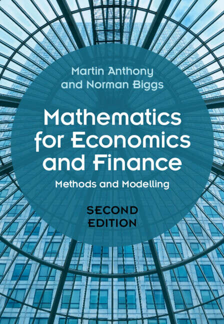 Book cover of Mathematics for Economics and Finance: Methods And Modelling