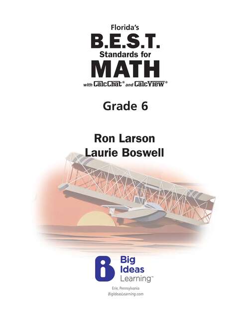 Book cover of Florida's B.E.S.T. Standards for Math with CalcChat® and CalcView®, Grade 6