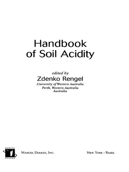 Book cover of Handbook of Soil Acidity