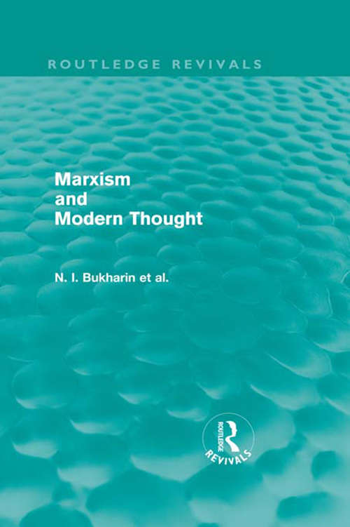 Book cover of Marxism and Modern Thought (Routledge Revivals)