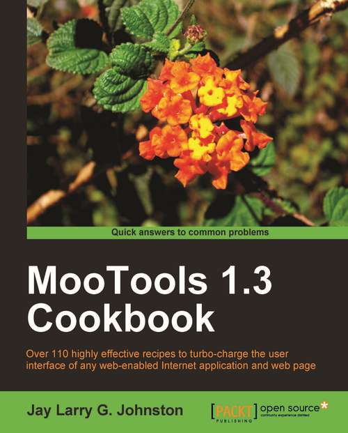 Book cover of MooTools 1.3 Cookbook
