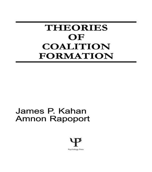 Book cover of Theories of Coalition Formation (Basic Studies in Human Behavior Series)