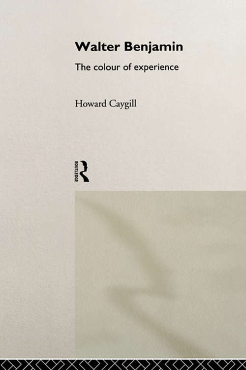 Book cover of Walter Benjamin: The Colour of Experience