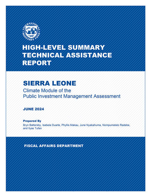 Book cover of Sierra Leone: Climate Module Of The Public Investment Management Assessment (High-level Summary Technical Assistance Reports)