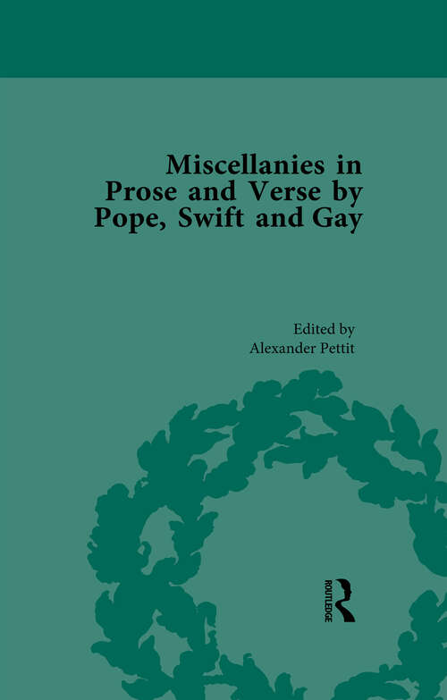 Book cover of Miscellanies in Prose and Verse by Pope, Swift and Gay Vol 1