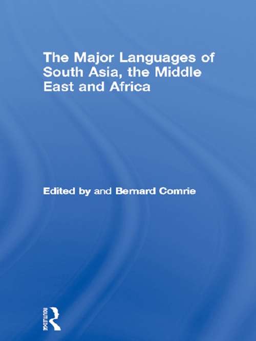 Book cover of The Major Languages of South Asia, the Middle East and Africa (The\major Languages Ser.)