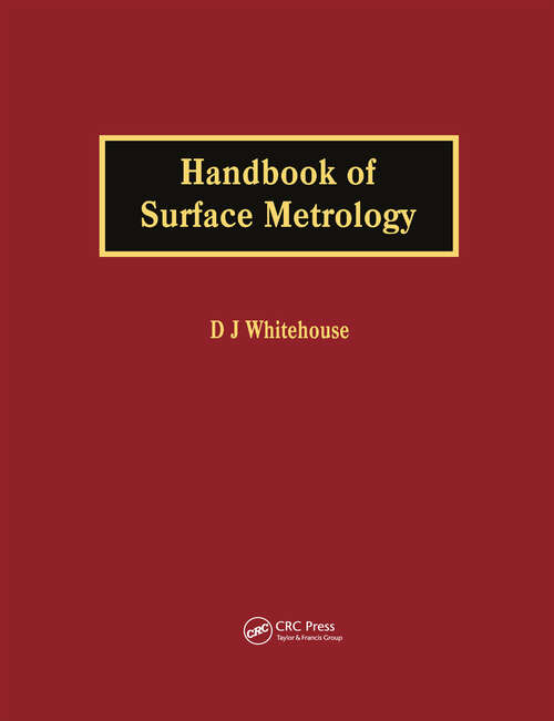 Book cover of Handbook of Surface Metrology