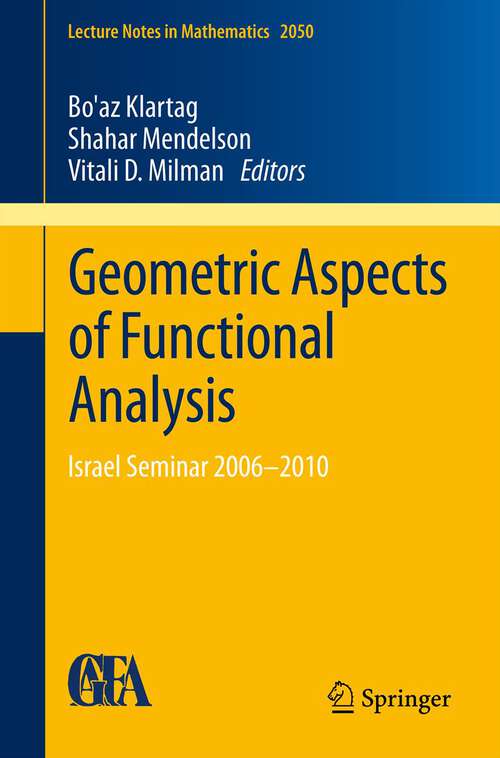 Book cover of Geometric Aspects of Functional Analysis