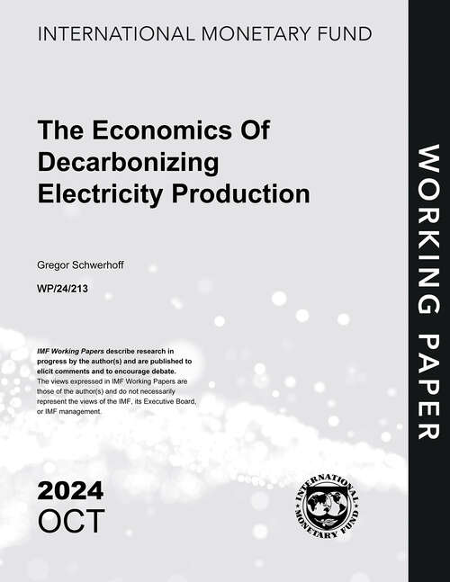 Book cover of The Economics of Decarbonizing Electricity Production