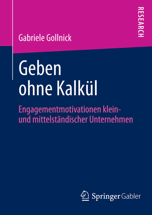 Book cover of Geben ohne Kalkül