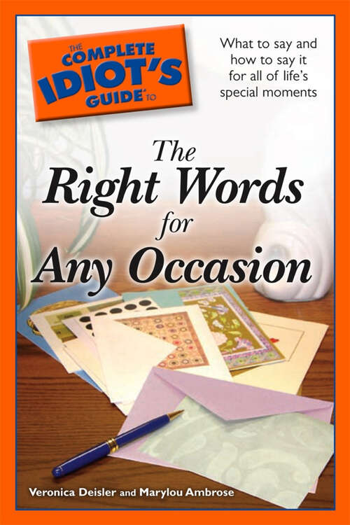 Book cover of The Complete Idiot's Guide to the Right Words for Any Occasion