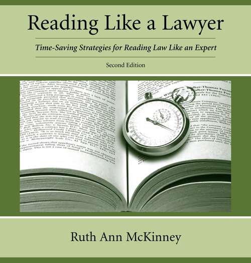 Book cover of Reading Like a Lawyer: Time-Saving Strategies for Reading Law Like an Expert