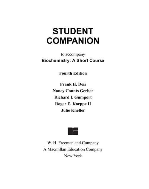 Book cover of Student Companion to Accompany Biochemistry