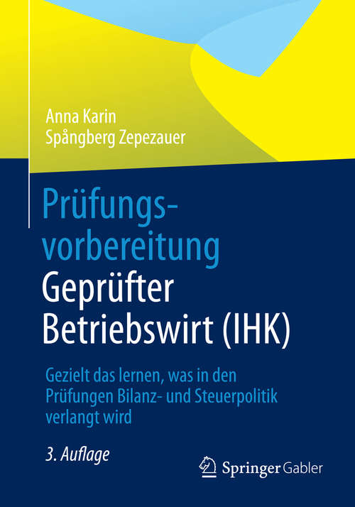 Book cover of Prüfungsvorbereitung Geprüfter Betriebswirt (IHK)