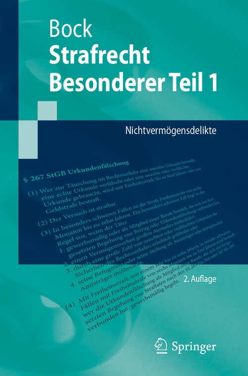 Book cover of Strafrecht Besonderer Teil 1: Nichtvermögensdelikte (2. Auflage 2024) (Springer-Lehrbuch)