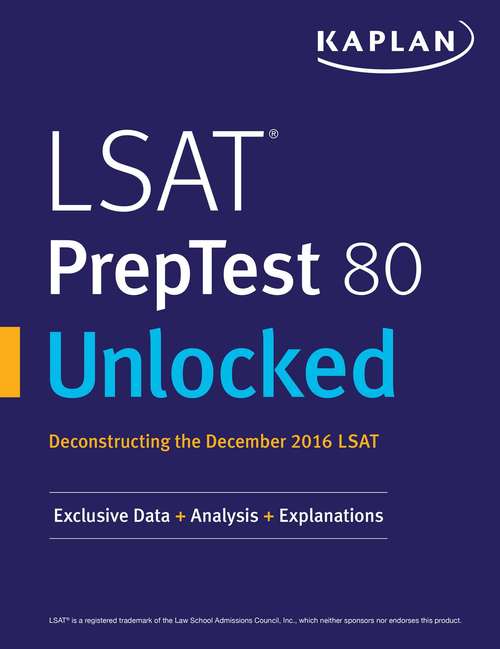 Book cover of LSAT PrepTest 80 Unlocked: Exclusive Data + Analysis + Explanations