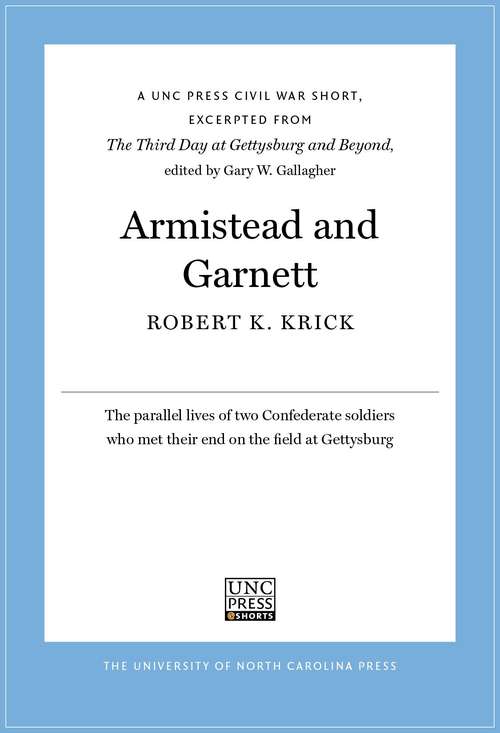 Book cover of Armistead and Garnett