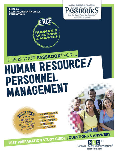 Book cover of HUMAN RESOURCE/PERSONNEL MANAGEMENT: Passbooks Study Guide (Excelsior/Regents College Examination Series: Dantes-48)