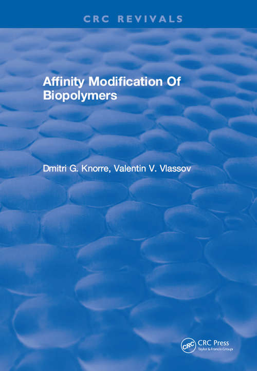 Book cover of Affinity Modification Of Biopolymers