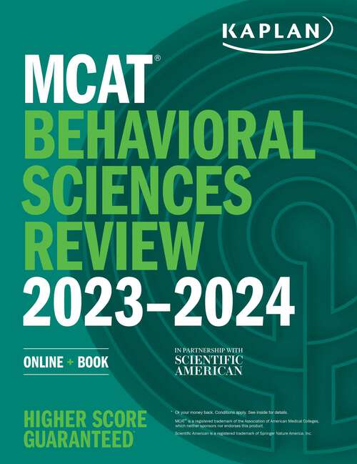 Book cover of MCAT Behavioral Sciences Review 2023-2024: Online + Book (Kaplan Test Prep)