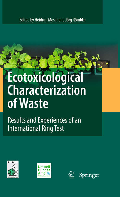 Book cover of Ecotoxicological Characterization of Waste