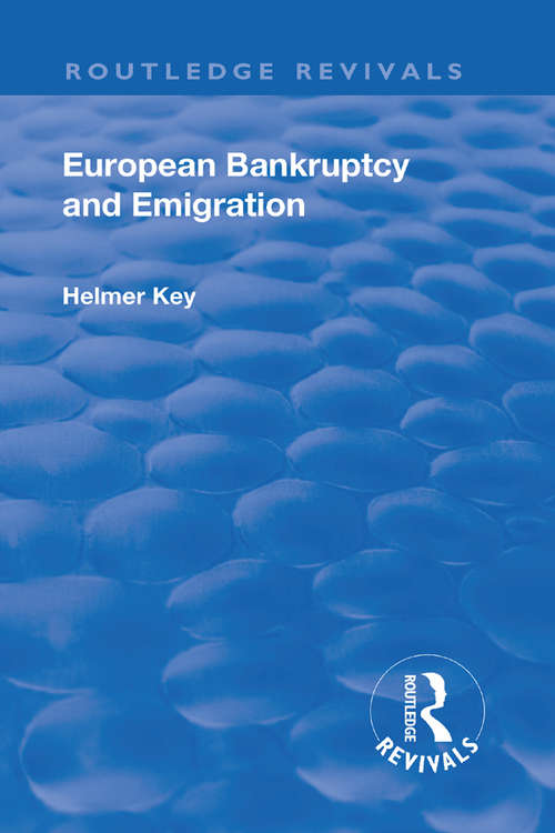 Book cover of Revival: European Bankruptcy and Emigration (Routledge Revivals)