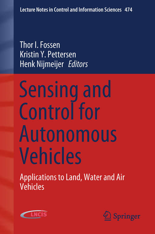 Book cover of Sensing and Control for Autonomous Vehicles