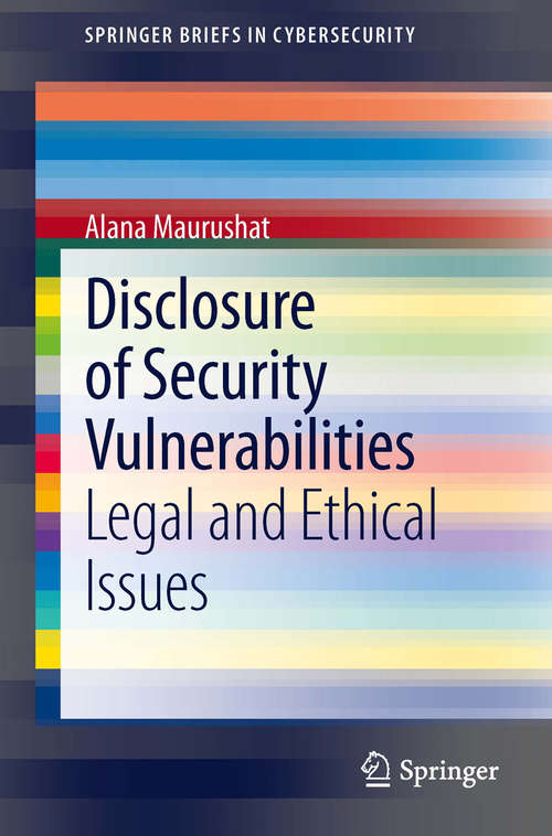 Book cover of Disclosure of Security Vulnerabilities