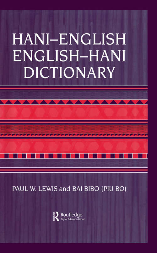 Book cover of Hani-English - English-Hani Dictionary