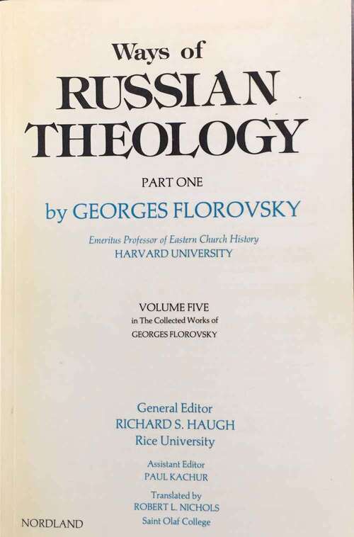 Book cover of Ways of Russian Theology