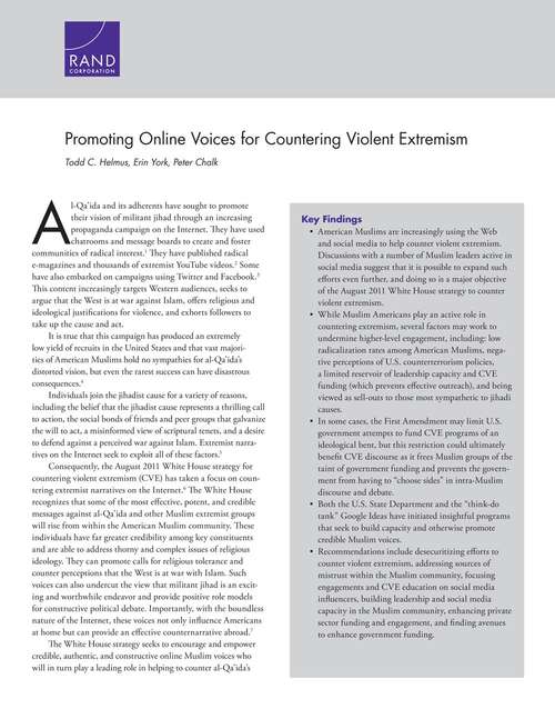 Book cover of Promoting Online Voices for Countering Violent Extremism